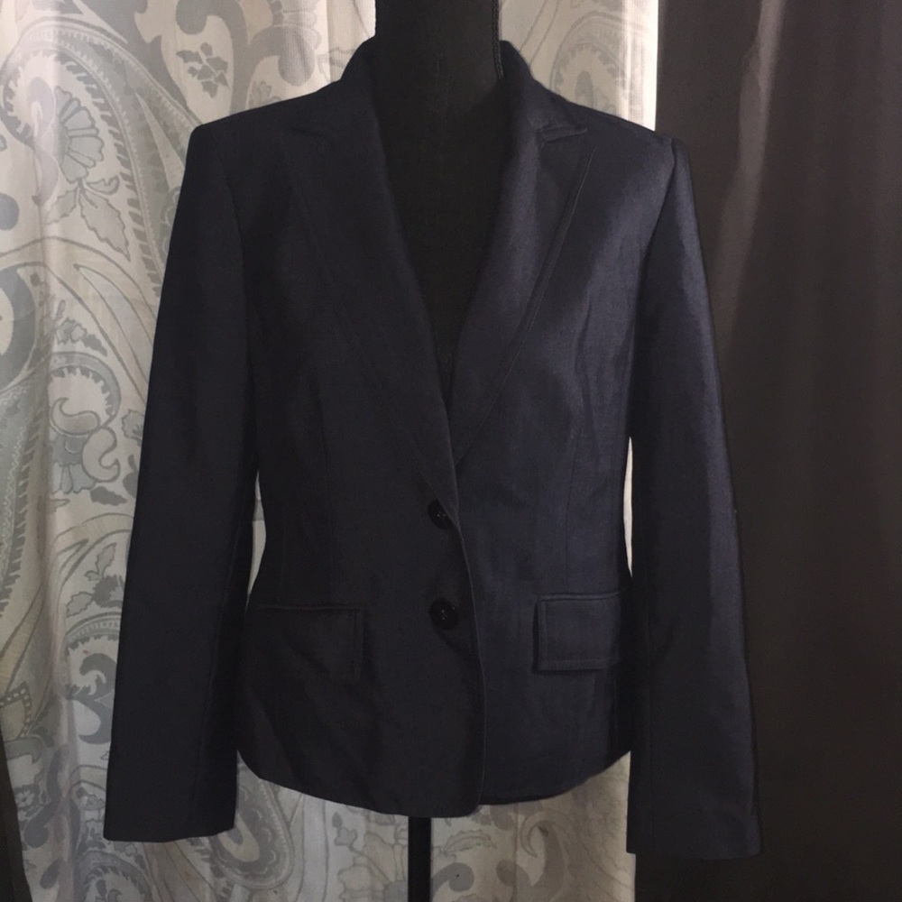 Blue Jean print pants suit by kasper